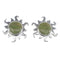 Turquoise Inlay And Genuine Sterling Silver Sun Post Earrings VX55960